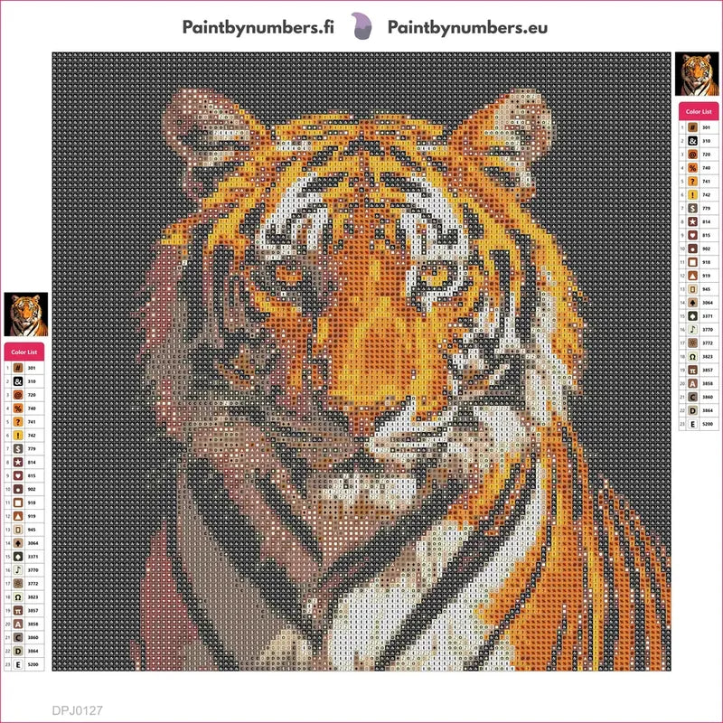 Staring Tiger timanttimaalauksen liimapintainen canvas 30x30cm