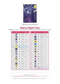 Thumbnail for Starry Night Tree timanttimaalauksen värikartta – 30 DMC-väriä