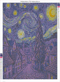 Thumbnail for Starry Night Tree timanttimaalauksen liimapintainen canvas 50x70cm
