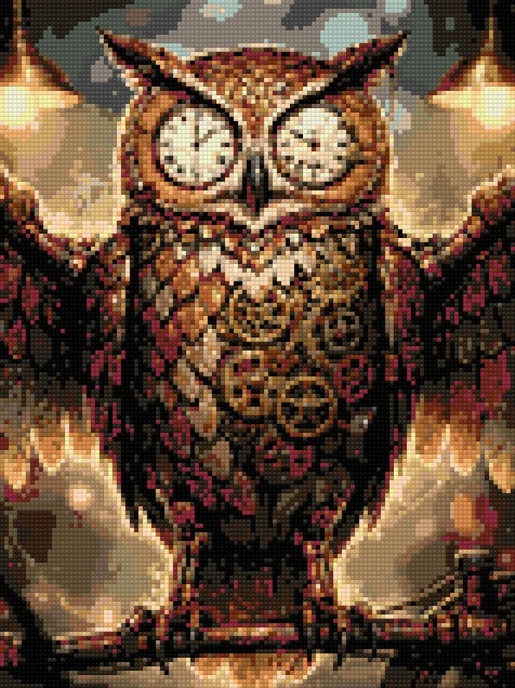Timanttikuvio - Steampunk Owl