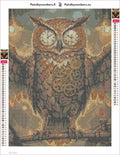 Thumbnail for Steampunk Owl timanttimaalauksen liimapintainen canvas 30x40cm
