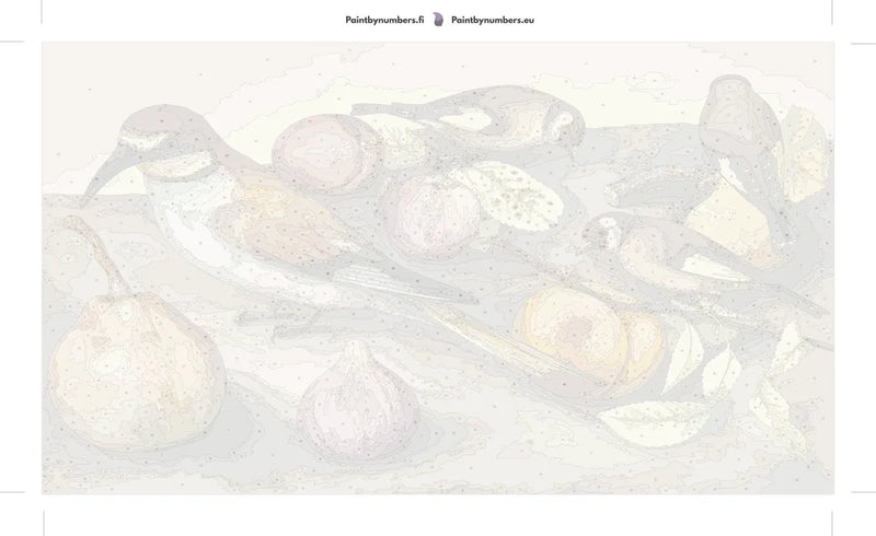 Numeroitu kangas - Still Life with Birds and Fruit 70x40cm