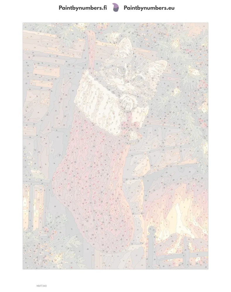 Numeromaalaus: Numeroitu kangas - Stocking Surprise 30x40cm