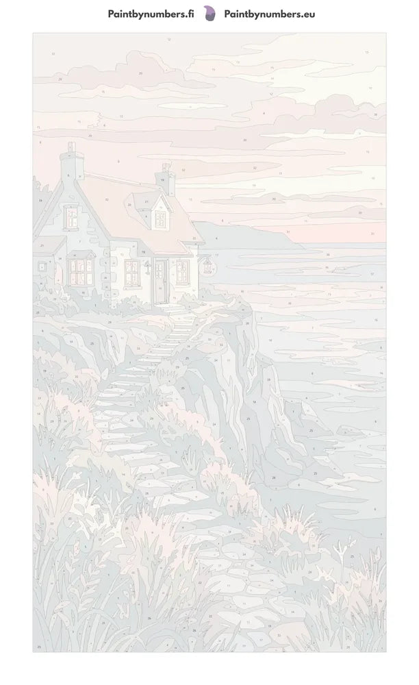 Numeroitu kangas - Stone House by Sea 40x70cm