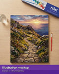 Thumbnail for Valmiin numeromaalauksen havainnekuva - Stone Path by Sea 40x50cm