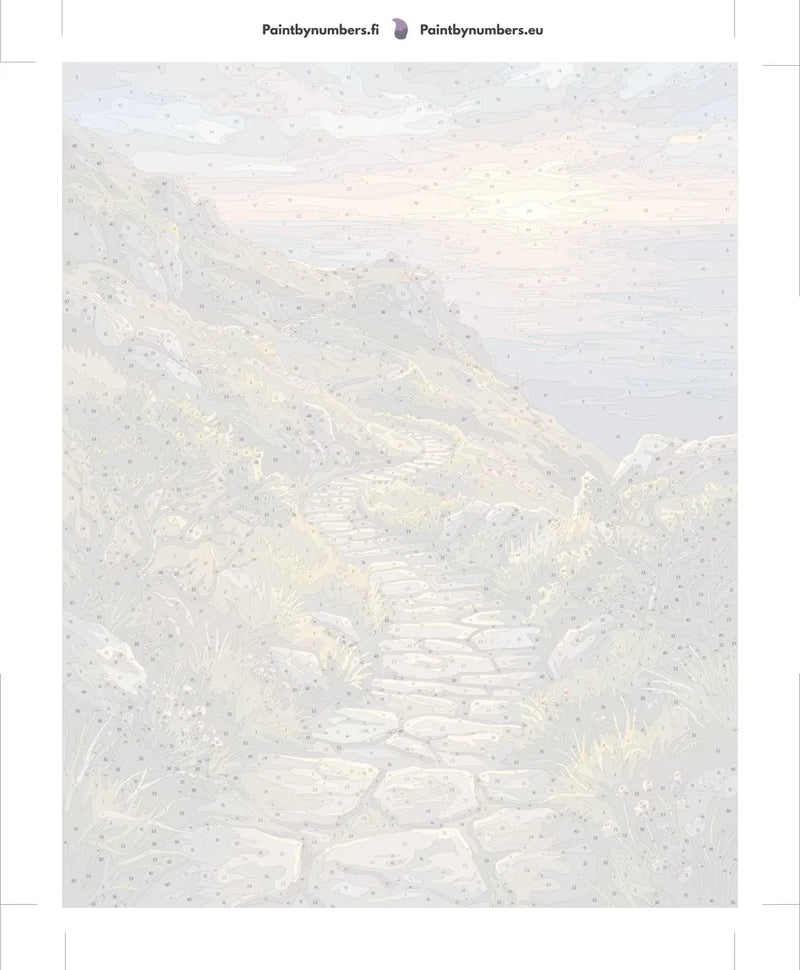 Numeroitu kangas - Stone Path by Sea 40x50cm