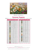 Thumbnail for Summer Poppies timanttimaalauksen värikartta – 45 DMC-väriä