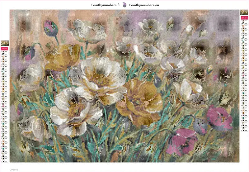 Summer Poppies timanttimaalauksen liimapintainen canvas 60x40cm