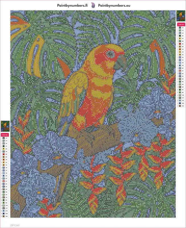 Sun Conure timanttimaalauksen liimapintainen canvas 40x50cm