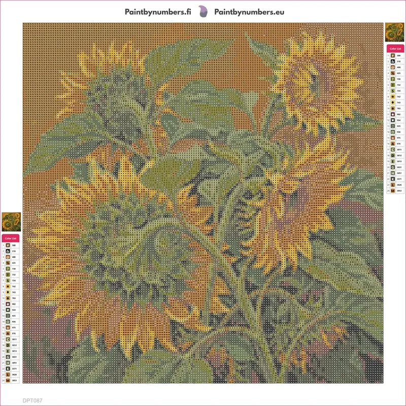 Sunflowers timanttimaalauksen liimapintainen canvas 40x40cm