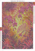 Thumbnail for Sunlit Tropical Orchid Jungle timanttimaalauksen liimapintainen canvas 40x60cm