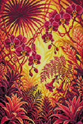 Thumbnail for Sunlit Tropical Orchid Jungle, 40x60 cm timanttimaalaus – koko kuvion esikatselu ilman lähikuvaa