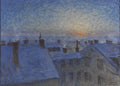 Thumbnail for Auringonnousu kattojen yllä, Jansson, 70x50 cm timanttimaalaus – alkuperäinen kuva, josta kuvio on tehty