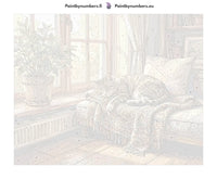 Thumbnail for Numeroitu kangas - Tabby Cat on Blanket 50x40cm