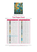 Thumbnail for Teal Poppy Panel timanttimaalauksen värikartta – 34 DMC-väriä
