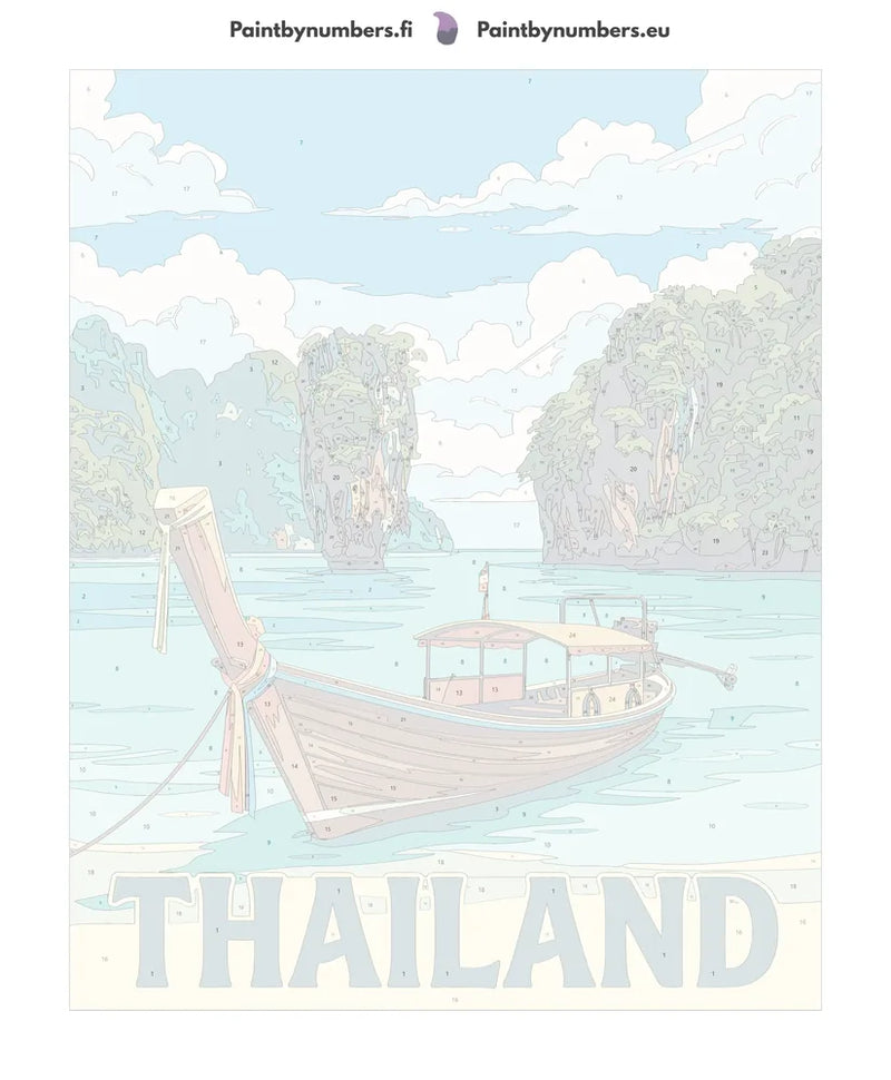 Numeroitu kangas - Thailand Travel Poster 40x50cm
