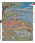 Thumbnail for The Apricot Coupe Picnic timanttimaalauksen liimapintainen canvas 40x50cm