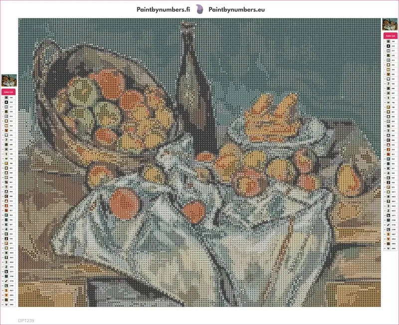 The Basket Of Apples timanttimaalauksen liimapintainen canvas 50x40cm