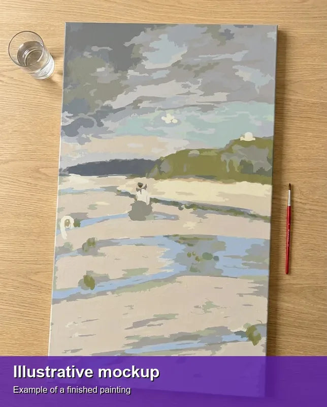 Valmiin numeromaalauksen havainnekuva - The Beach at Saint-Jacut 40x70cm