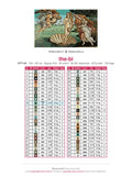 Thumbnail for The Birth Of Venus timanttimaalauksen värikartta – 50 DMC-väriä