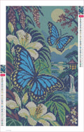 Thumbnail for The Blue Butterfly Fern Room timanttimaalauksen liimapintainen canvas 30x50cm