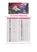 Thumbnail for The Crimson Maple Wolf timanttimaalauksen värikartta – 43 DMC-väriä