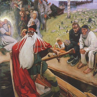 The Departure of Väinämöinen by Gallen-Kallela, 50x50 cm timanttimaalaus – alkuperäinen kuva, josta kuvio on tehty