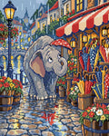 Thumbnail for The Elephant Umbrella Shop, 40x50 cm timanttimaalaus – lopullisen kuvion esikatselu