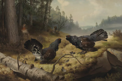 The Fighting Capercaillies by Ferdinand von Wright, 60x40 cm timanttimaalaus – alkuperäinen kuva, josta kuvio on tehty