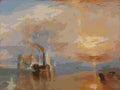 Thumbnail for Numeromaalaus Turnerin Taistelevasta Temerairesta: höyryhinaaja vetää vanhaa sotalaivaa auringonlaskussa.