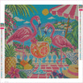 Thumbnail for The Flamingo Cocktail Society timanttimaalauksen liimapintainen canvas 40x40cm