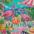 Thumbnail for The Flamingo Cocktail Society, 40x40 cm timanttimaalaus – koko kuvion esikatselu ilman lähikuvaa