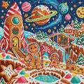 Thumbnail for The Gingerbread Astronauts, 50x50 cm timanttimaalaus – koko kuvion esikatselu ilman lähikuvaa