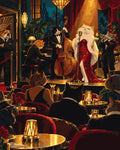 Thumbnail for Kissat esiintymässä jazz-klubilla numeromaalaus. Lavalla laulava kissa, soitinyhtye ja yleisö.