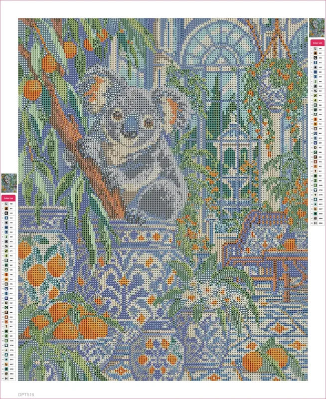 The Koala Ceramic Conservatory timanttimaalauksen liimapintainen canvas 40x50cm