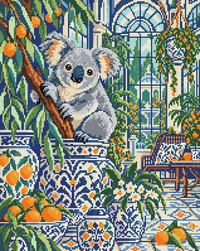 The Koala Ceramic Conservatory, 40x50 cm timanttimaalaus – lopullisen kuvion esikatselu