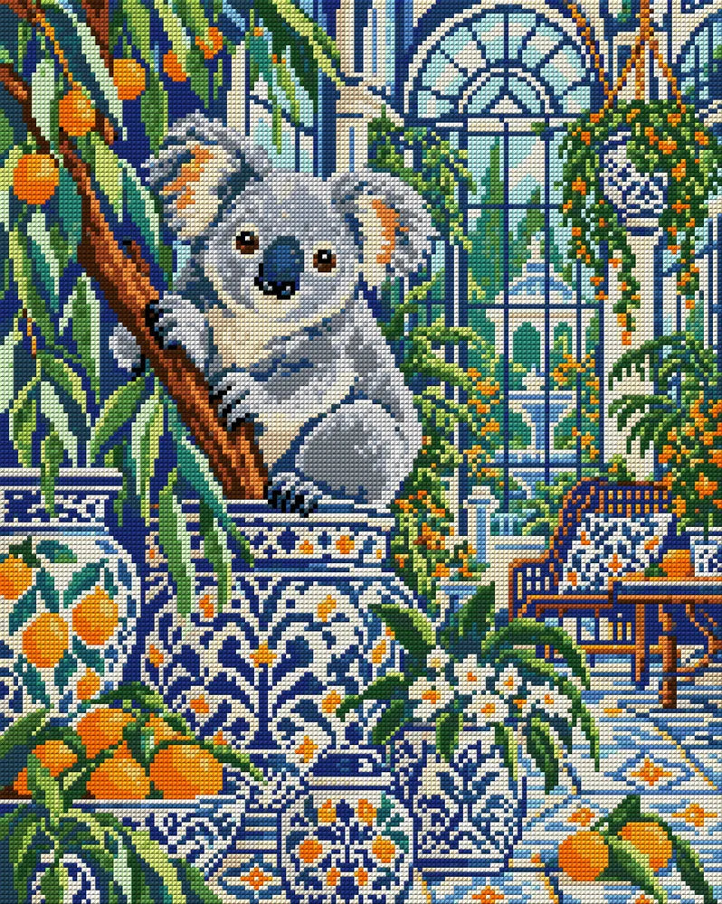 The Koala Ceramic Conservatory, 40x50 cm timanttimaalaus – koko kuvion esikatselu ilman lähikuvaa