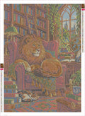 Thumbnail for The Lions Golden Library timanttimaalauksen liimapintainen canvas 50x70cm