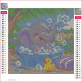 Thumbnail for The Little Elephant Bubble Bath timanttimaalauksen liimapintainen canvas 20x20cm