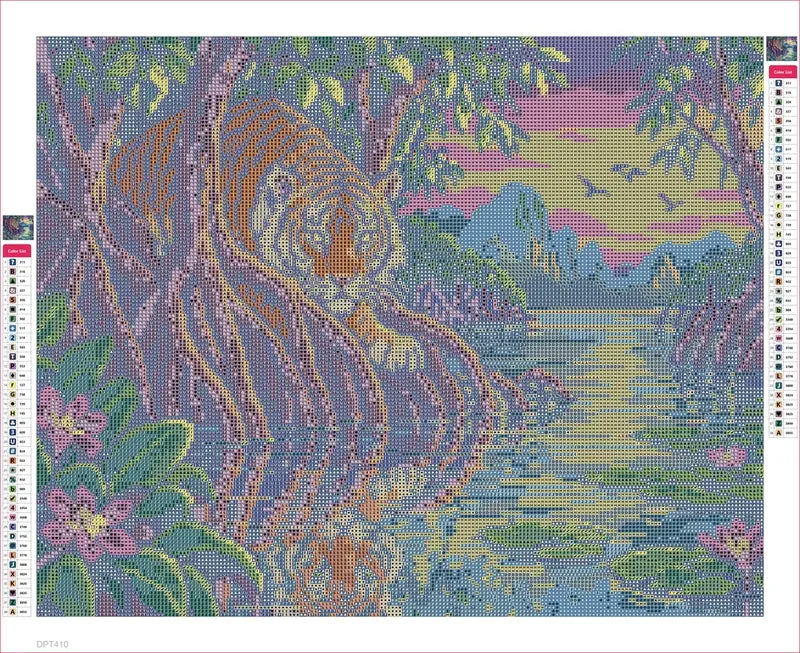 The Mangrove Striped Watcher timanttimaalauksen liimapintainen canvas 50x40cm