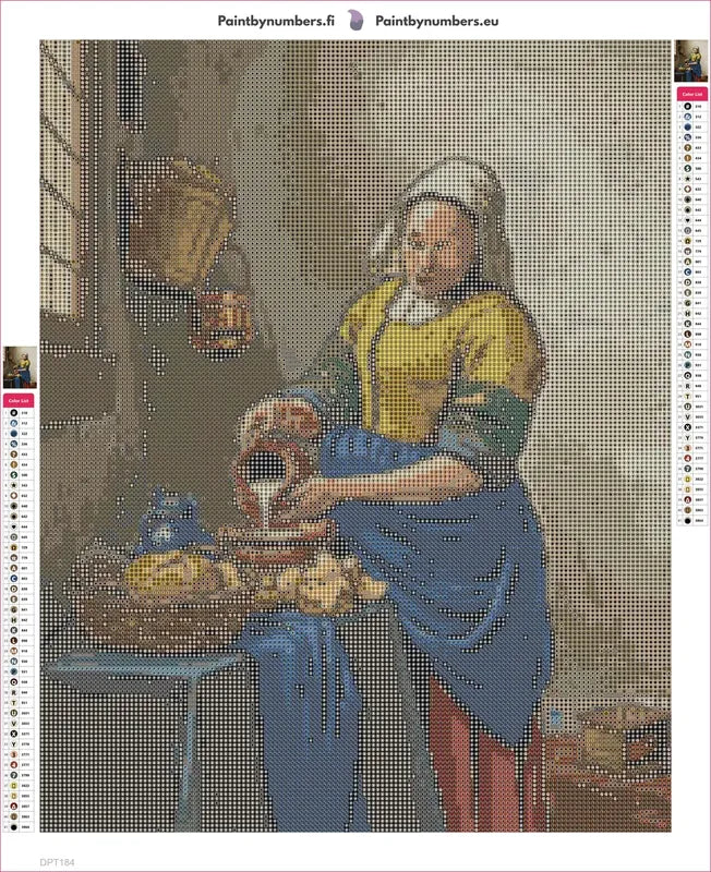 The Milkmaid timanttimaalauksen liimapintainen canvas 40x50cm