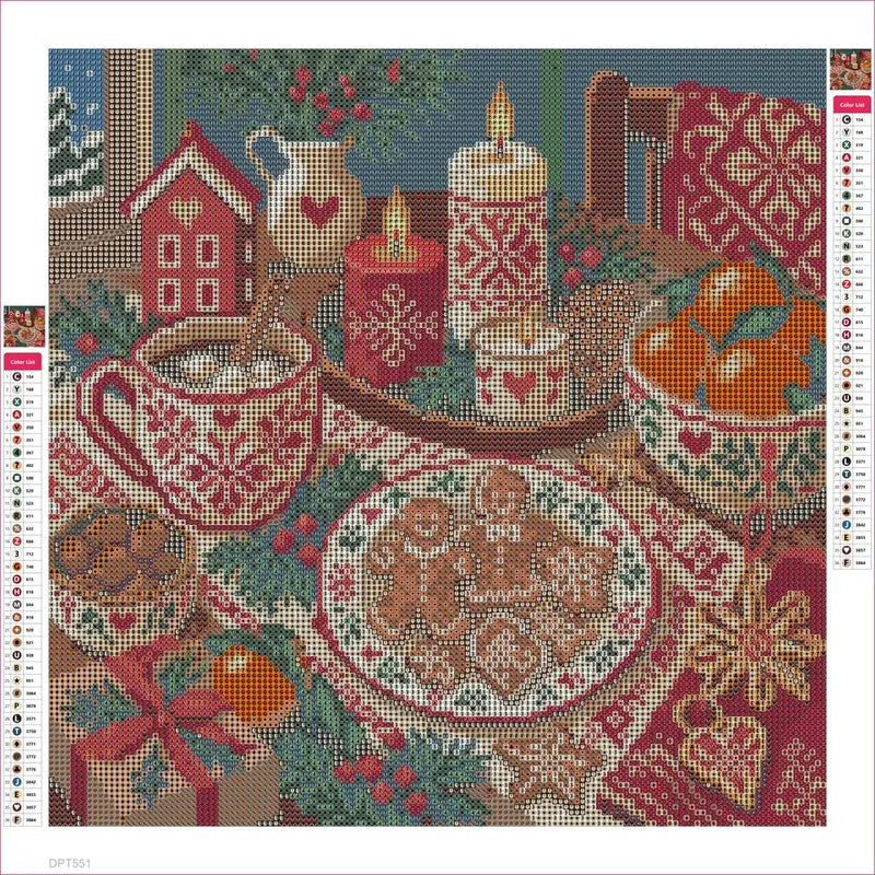 The Nordic Candle Supper timanttimaalauksen liimapintainen canvas 40x40cm