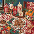Thumbnail for The Nordic Candle Supper, 40x40 cm timanttimaalaus – lopullisen kuvion esikatselu