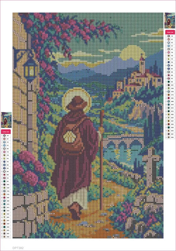 The Ochre Pilgrim timanttimaalauksen liimapintainen canvas 30x45cm