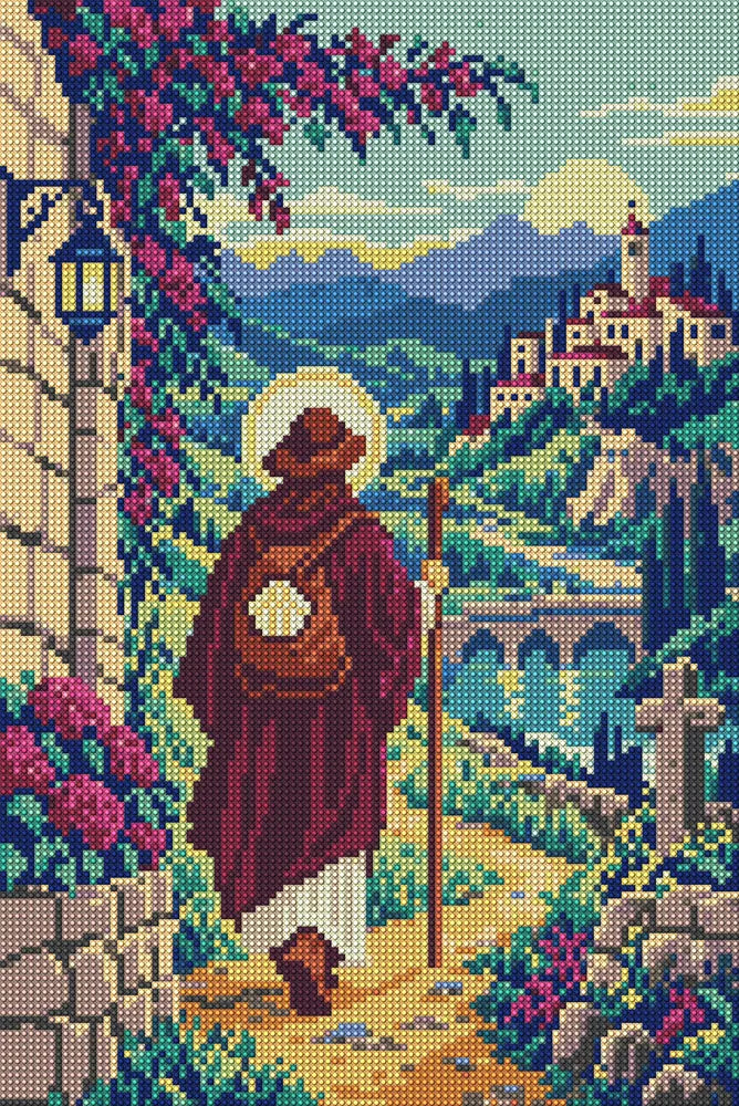 The Ochre Pilgrim, 30x45 cm timanttimaalaus – koko kuvion esikatselu ilman lähikuvaa