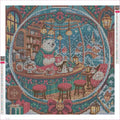 Thumbnail for The Polar Bear Snow Globe Cafe timanttimaalauksen liimapintainen canvas 50x50cm
