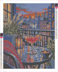 Thumbnail for The Rainy Rooftop Negroni timanttimaalauksen liimapintainen canvas 40x50cm