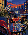 Thumbnail for The Rainy Rooftop Negroni, 40x50 cm timanttimaalaus – koko kuvion esikatselu ilman lähikuvaa