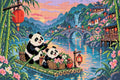 Thumbnail for The Red Lantern Bamboo Ferry, 60x40 cm timanttimaalaus – lopullisen kuvion esikatselu