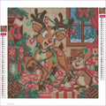 Thumbnail for The Reindeers Tangled Lights timanttimaalauksen liimapintainen canvas 30x30cm